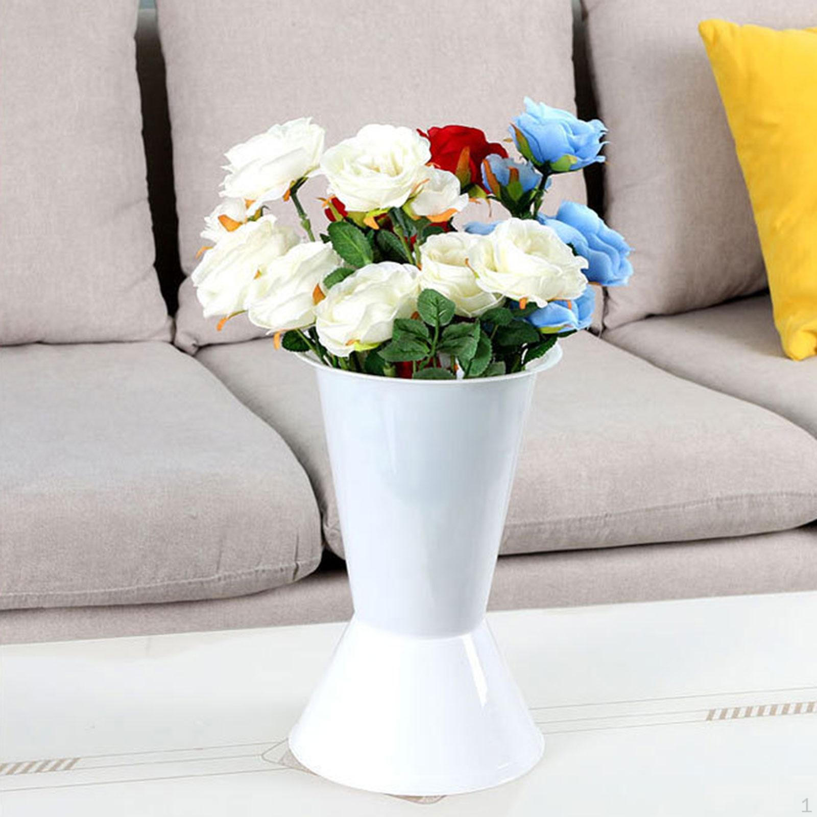 

Circular Flower Bucket Vase 41cm Height Lightweight Multipurpose Accessories for Tabletop Decor 22cm белый