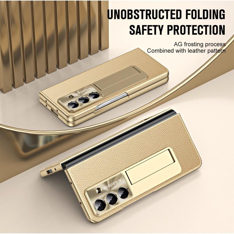 Galaxy Z Fold7 Case PC Protective Cover With Leather Texture Anti-Shock Scratch Resistant Fold6