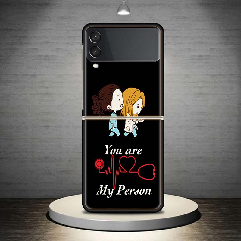 

Greys Anatomy Person For Samsung Galaxy Z Flip 7 6 5 4 3 5G Phone Case Black Cover ZFlip 7 6 5 4 3 Shockproof Bumper Coque Galax Samsung Z Flip 6