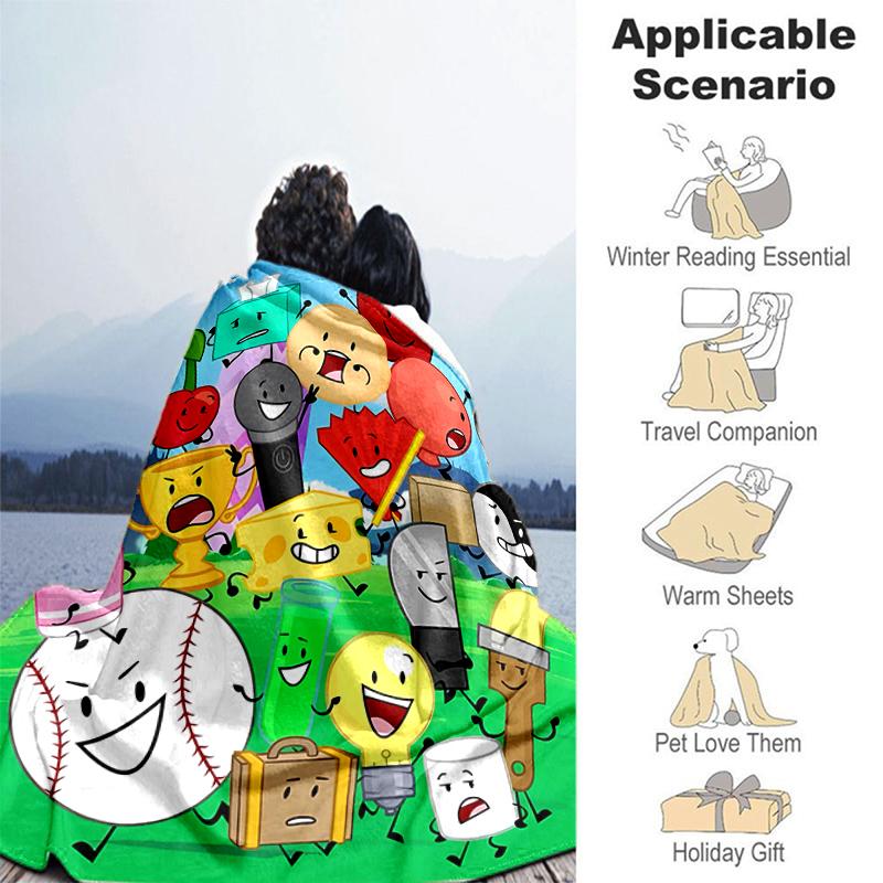 1pc Blanket Inanimate Insanity Print Design, Lightweight Blanket for Sofa, Bed- Soft &Warm, Gift for All Seasons like Christmas, Halloween