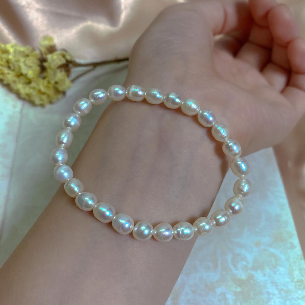 Feedback Natural Baroque Freshwater Pearl Bracelet Women's Elastic Line Elastic String Rope Bracelet Simple Versatile Wholesale
