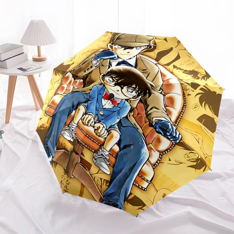 1PC Detective Conan Automatic Folding Umbrella, Sturdy And Durable Automatic Folding Umbrella with 8 Ribs, a0911069