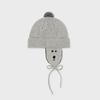 MOGU Wool Earflap Knit Hat Wink Grey