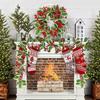 1-10PCS Artificial Holly Leaf and Red Berry Garland Wall Hanging Christmas Decoration Faux Vine for Home Holiday Atmosphere