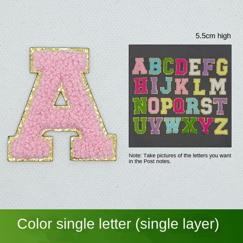 26pcs A~Z English Letter Clothes Stickers Patch Stickers Towel Embroidered Fabric Applique Alphabet DIY Clothes Tape on Clothes