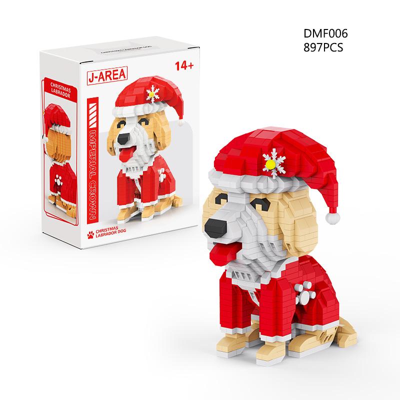 Non-Toxic Kids Gifts Animal Toys Building Blocks Pet Series Dog Cat Plastic Mini Bricks Kawaii Ornaments Christmas Gifts