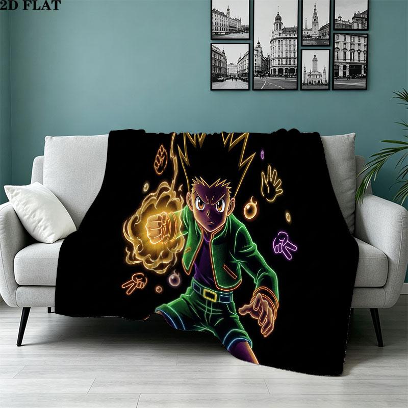 1PC Hunter X Hunter Patterned Flannel Blanket Suitable For All Seasons For Home Decor Warmth And Comfort Gifts Holiday Present