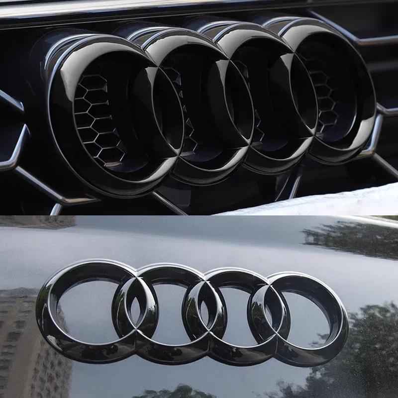 ABS Four Ring Car Logo Cover Front Grille Badge Rear Trunk Emblem Decal For tt A3 A4 A5 A6 A7 A8 Q3 Q5 Q7 Q8 Car Accessories