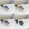 Dins Metal Large Frame Sun Glasses With Purple Lenses For Fashion Streetwear