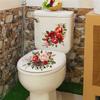 Bathroom Toilet Sticker Rose Flower Wall Stickers DIY WC Washroom PVC Posters Home Cabinet Refrigerator Decoration Decal