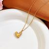 Women's Colorful Titanium Steel Heart Necklace - Non-Fading, Versatile European & American Fashion Clavicle Chain