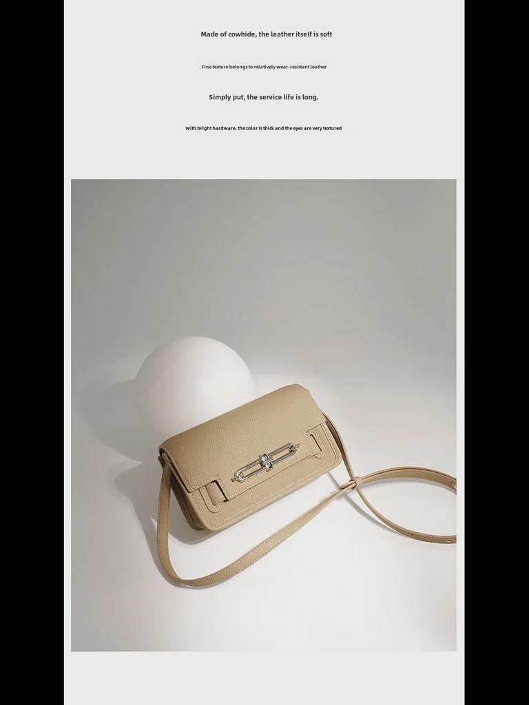"2025 Fashion Women's Cowhide Shoulder Bag: Tofu Design with Pig Nose Accent"