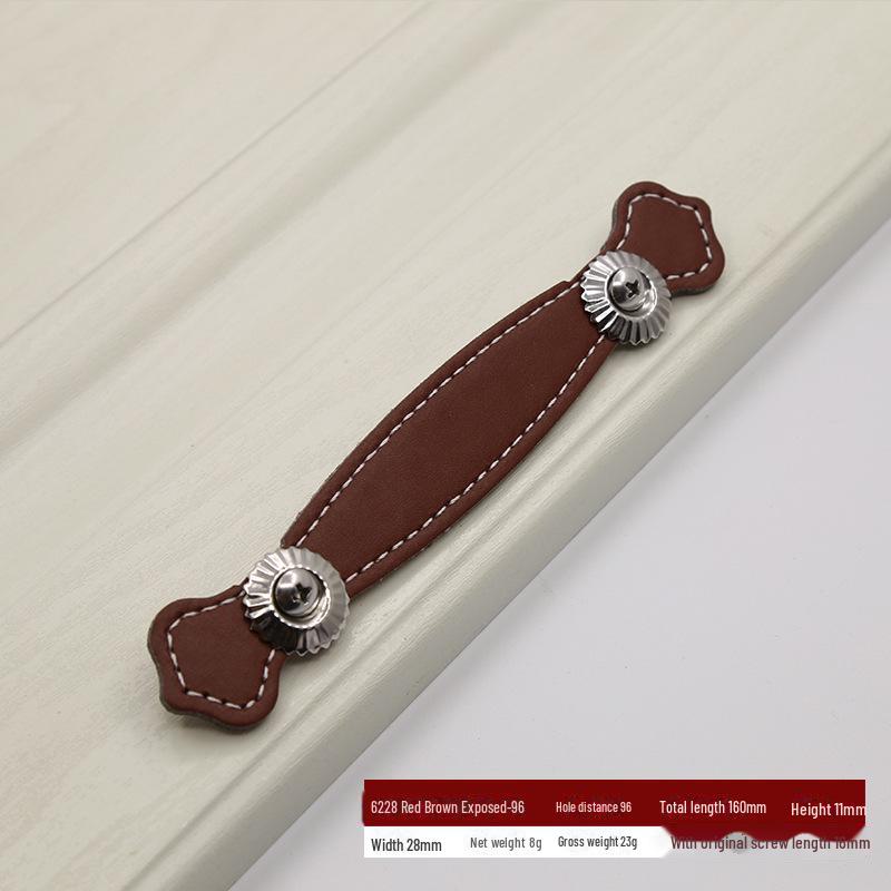 Brown Leather Handle for European Modern Cabinets and Wardrobes