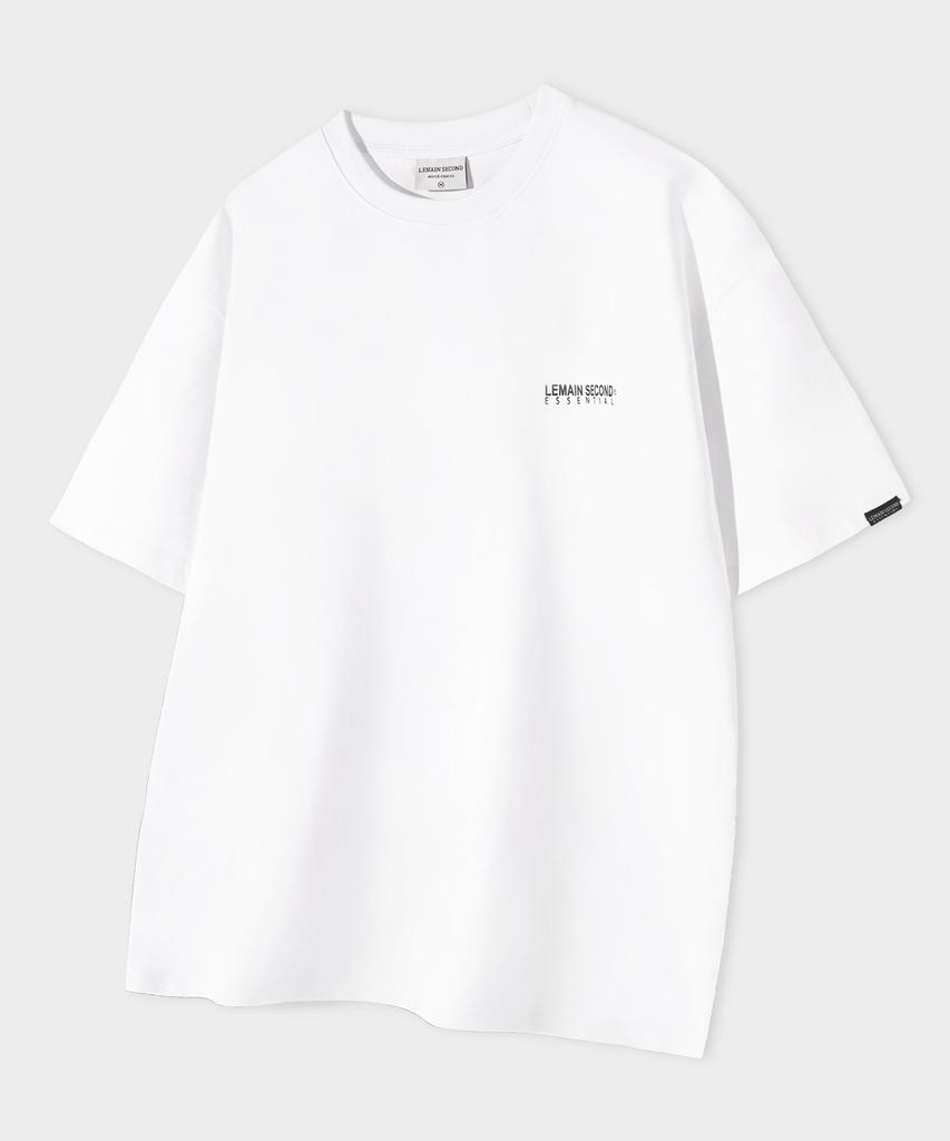 LEMAIN SECOND Basic Logo Print Oversized Short Sleeve T-Shirt [White]