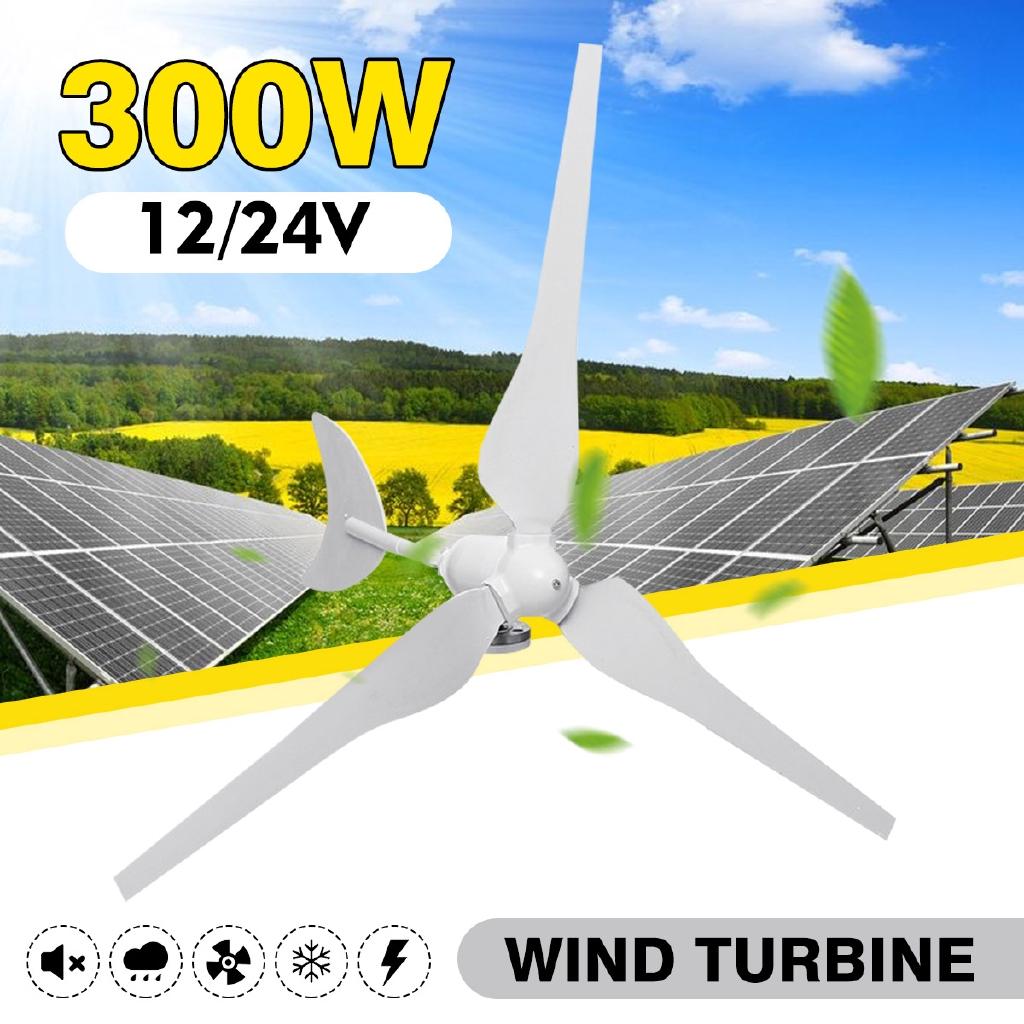 300W Wind Generator Wind Turbines Wind Turbines Generator with 3 Nylon Fiber Blades for Home Solar Light Boat