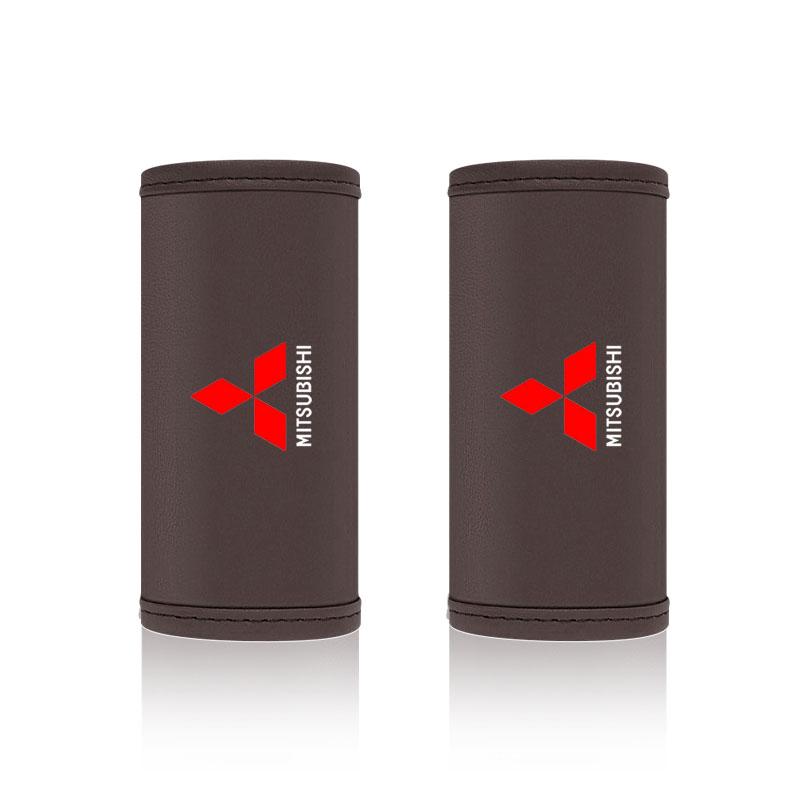 Skórzana Pokrywa Podłokietnika z Logo Samochodu Pokrowce Ochronne na Uchwyt Dachowy Dla Mitsubishi Asx Lancer Outlander Pajero Ralliart Akcesoria Stylizacja Samochodu