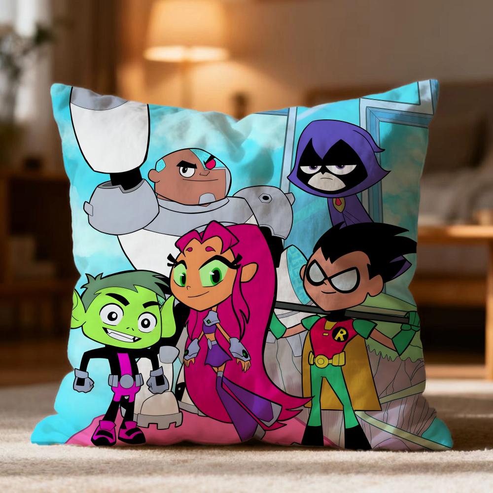 Hot T-Tteen Titans Go! Cushion Cover Soft Washable Pillow Case Multi-Scene For Couch Bed Travel Office Use