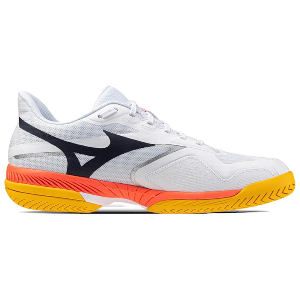 Mizuno Wave Exceed Court Fashion Shock Absorbing Durable Non-Slip Low-Top Tennis Shoes Unisex sneaker White Orange 61GA251860