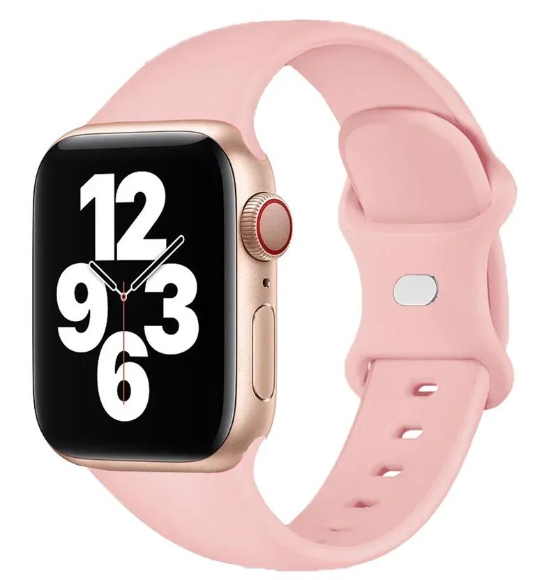 Silicone Strap For Apple Watch Band 44mm 40mm 45mm 41mm 42-38mm Sport Wrist Bracelet Iwatch Series 8 7 Se 3 4 5 6 9 Ultra 2 49mm