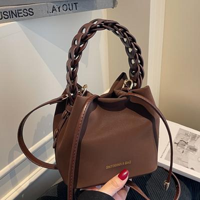 Textured Bag Women's Winter Tide Fashion Niche Casual Portable Bucket Bag Commuter Messenger Bag