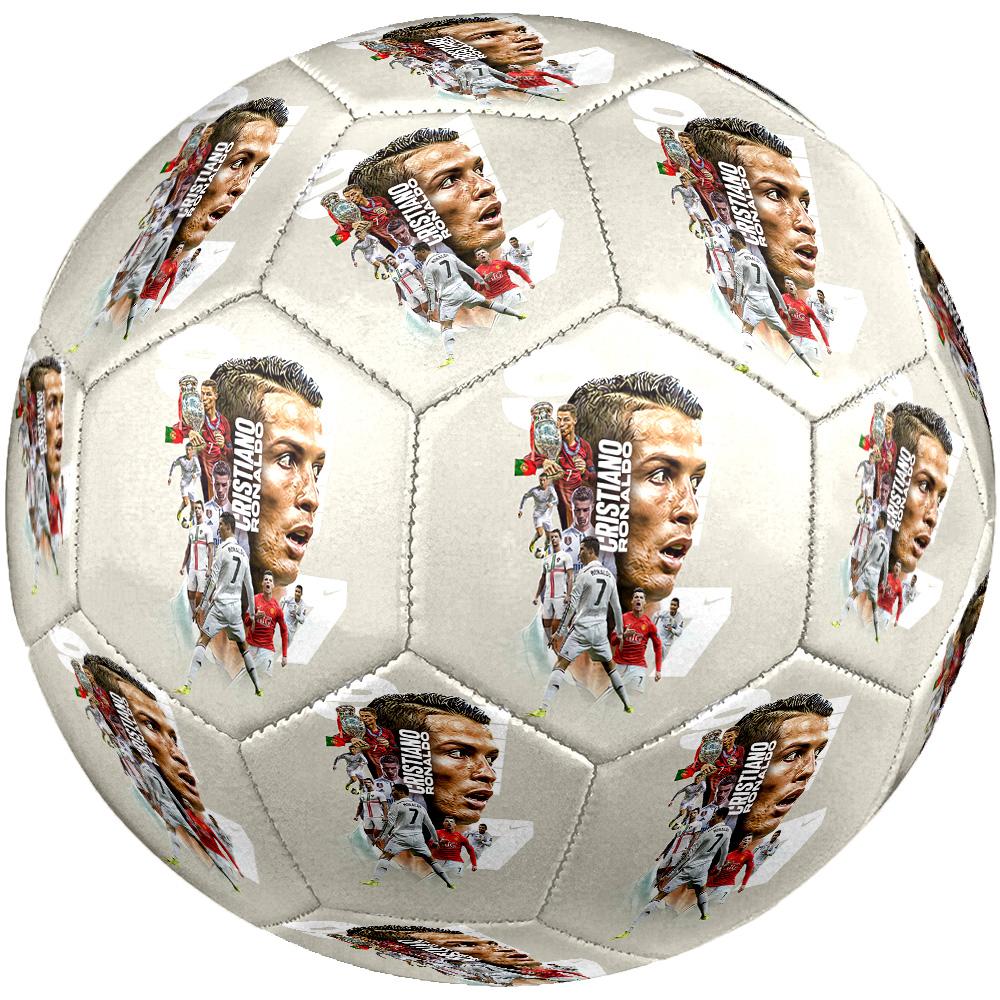 Pallone da Calcio Real Madrid Cr7 Legacy Misura 5 Cucito a Macchina per Allenamento e Partite Indoor/Outdoor Accessorio Calcio