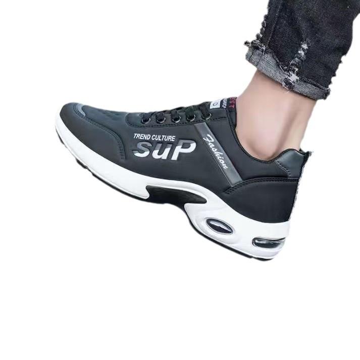 Thickened Autumn and Winter Breathable Men's Shoes Men's Sports Shoes Leather Surface Waterproof Work Shoes Men's Large Size Heightened Leisure