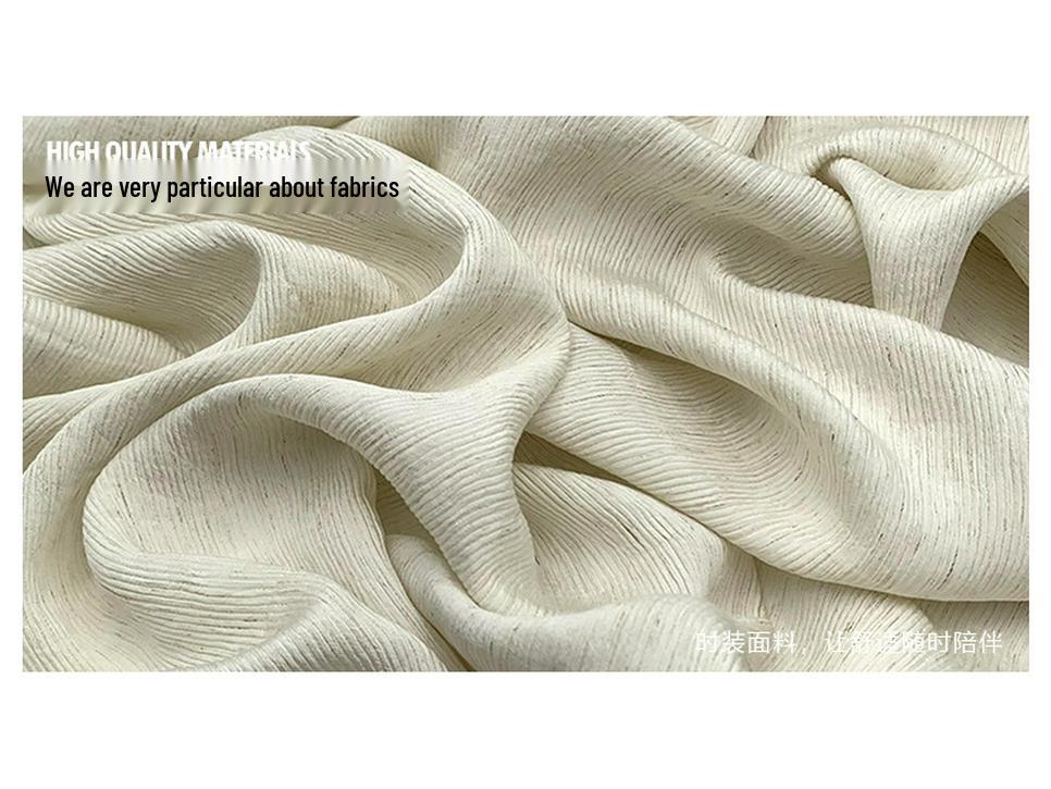 Texturovaná bavlněná lněná látka s tisíci vrstvami plisování pro dámské oblečení