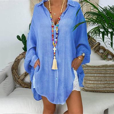 Blusas, camisas, manga comprida, blusas femininas, botões, soltas, casuais, algodão, tamanho grande, mulheres, brancas