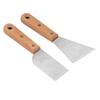 2Pcs Putty Scraper Stainless Steel Paint Scraper Set with Wood Handle Engraving Spackle Drywall