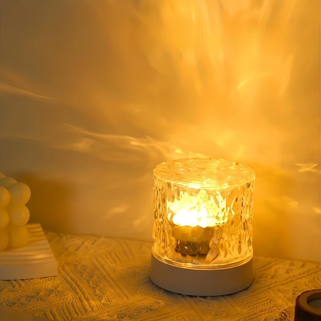 Single Color Warm Light Static Simulation Flame USB Lamp | Warm Light Night Light | Crystal Lamp | USB Plug-in Use | Smart Lamp | Projection Lamp