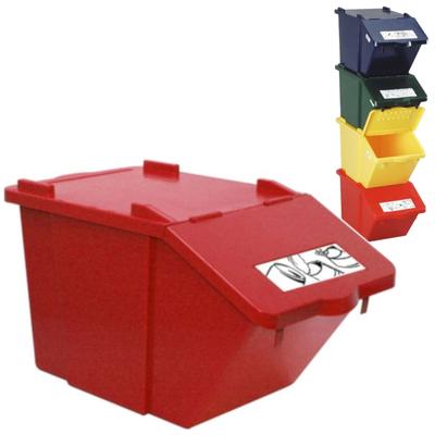 Red Double-decker Waste Sorting Container 45L