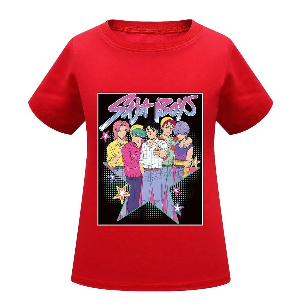 Kids Girls Anime Cartoon K-POP Rumi Zoey Mira Printed Casual Short Sleeves T-Shirt Top