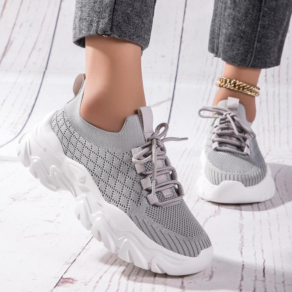 Mesh Orange Casual Shoes Breathable Thick Sole Shoes Women 2026 Woman Comfortable Autumn Lace-up Fashion Slip On Sports Shoes