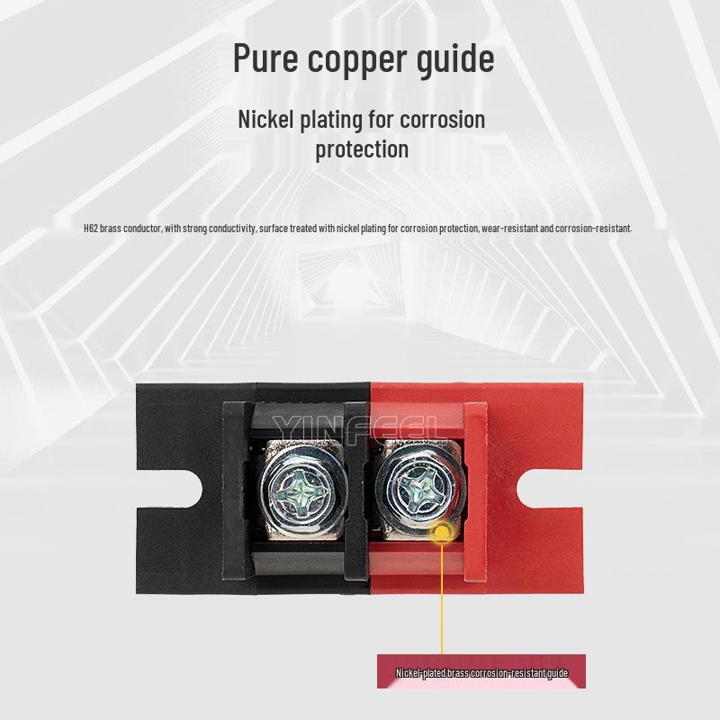Red-Black Wiring Terminal Block: 100A/200A Lithium Battery Positive/Negative Electrode Post for New Energy Cabinets