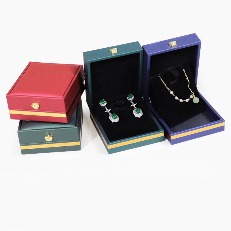 Gold-Edged Jewelry Box: Versatile Holder for Rings, Necklaces, Bracelets, Crowns, and Long Chains