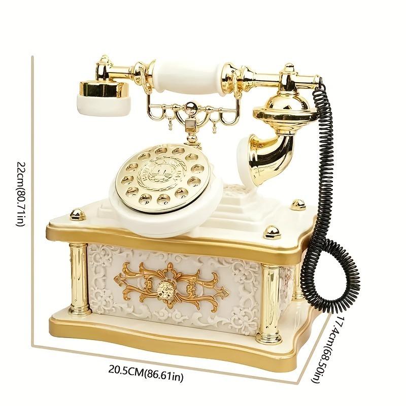 Vintage Rotary Telephone Music Box with 8 Melodies Non-Electric Wind-Up Mechanism Home Office Retro Decor Birthday Gift for Him