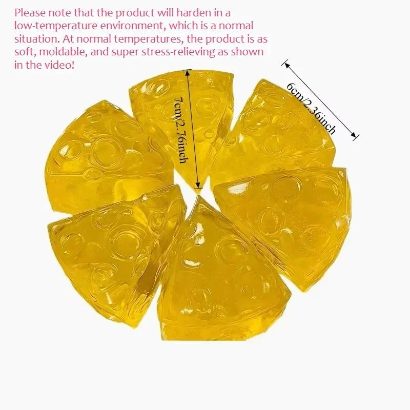 1-3Pcs Squishy Honey Cheese Square Fidgets Decor Toy Super Soft Mochi Cheese Squeeze Funny Anti-Stress Sensory Toy For Adult/Kid