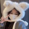 New Winter Cute Fox Ears Plush Warm Bag Head Student Hat Women's Ear Hat Sweet Cold Hat Windproof