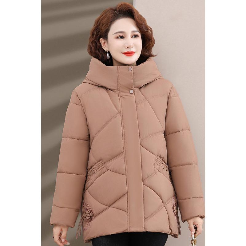 

Пуховик Женский Свободный Утепленный Маленький Иностранный Стиль Большого Размера Пальто 4XL хаки