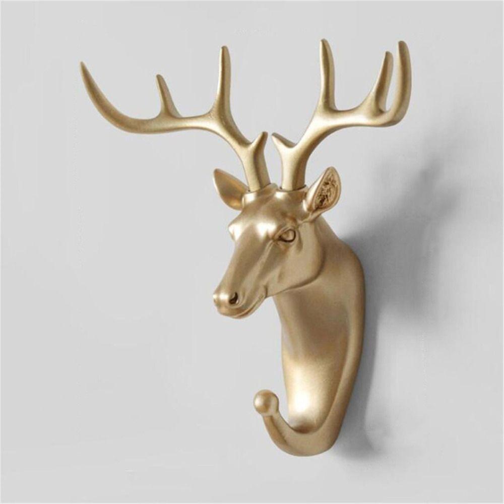 Wall Mounted Wall Hanging Decoration Resin Wall Keys Holder Animal Head Decorative Hook  Door