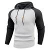 2025 Men's Color Block Plaid Slim Fit Hoodie - Casual Long Sleeve Knit Pullover