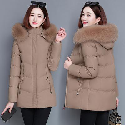 Down Cotton Padded Jacket Women Medium Long Coat Cold Warm Winter Clothes