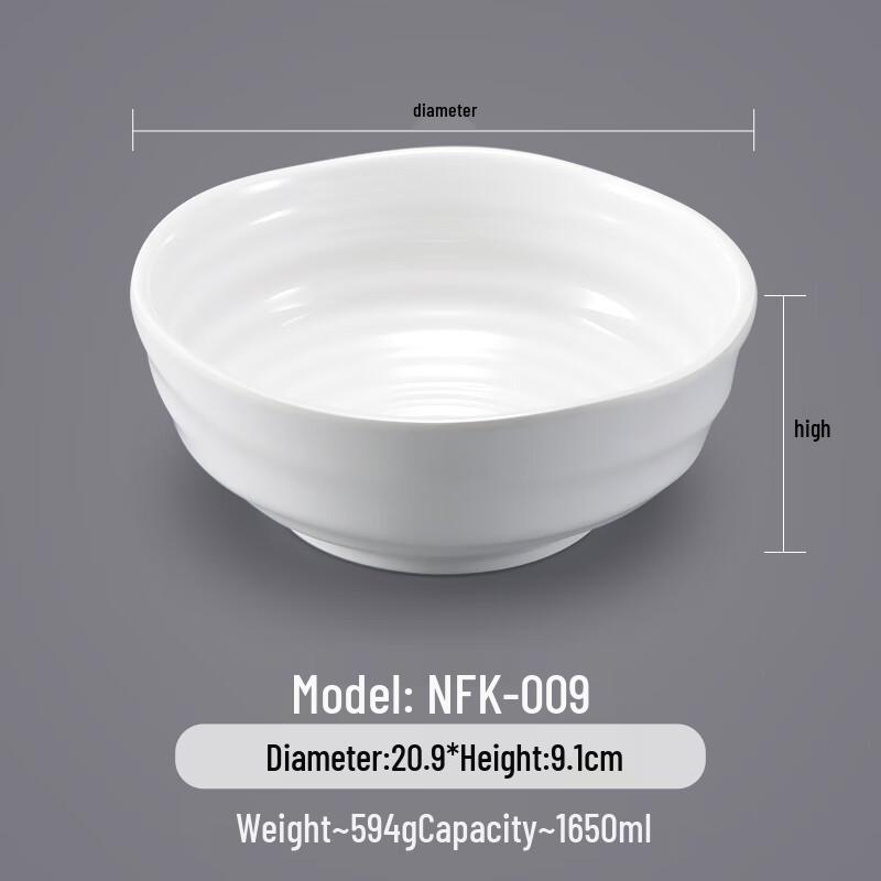 Commercial Melamine Imitation Porcelain Soup Noodle Bowl