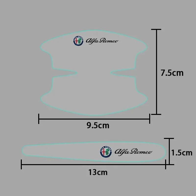 LQMN5 Auto Door Bowl Handle Protector Stickers Scratches Film for Alfa Romeo Brera Spider Giulietta 155 159 Mito Giulia GT 147 166
