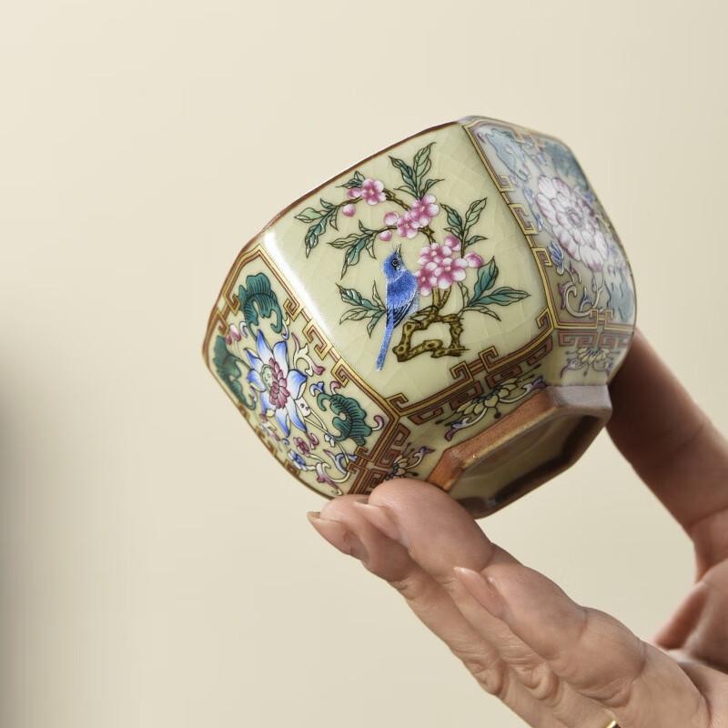 Shangqi Hundred Flowers Ceramic Tea Cups (Set of 2)