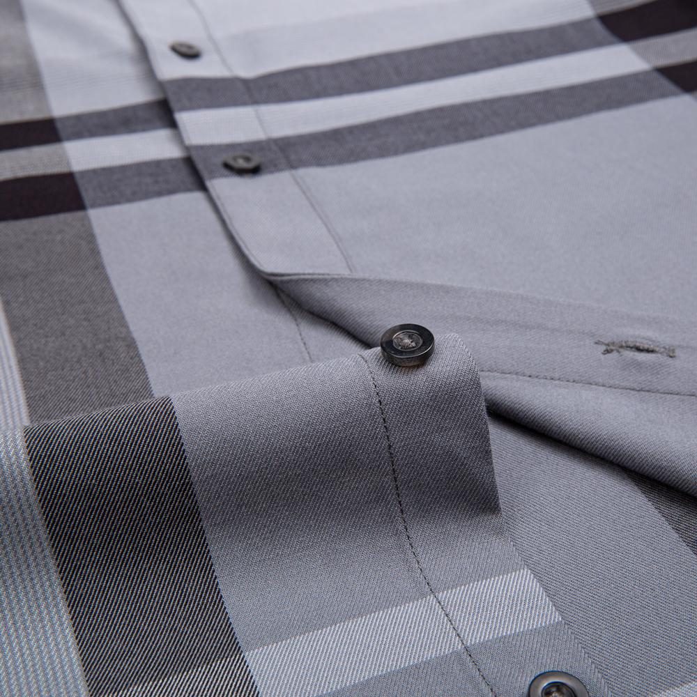 Men's Fashion Long Sleeve Plaid Striped Dress Shirts Without Pocket Premium Comfortable Soft Standard-fit Easy Care Casual Shirt