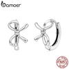 Bamoer 925 Sterling Silver Bow Earrings Elegant Pendant Earrings Stud for Women Birthday Party Gifts Fine Jewelry
