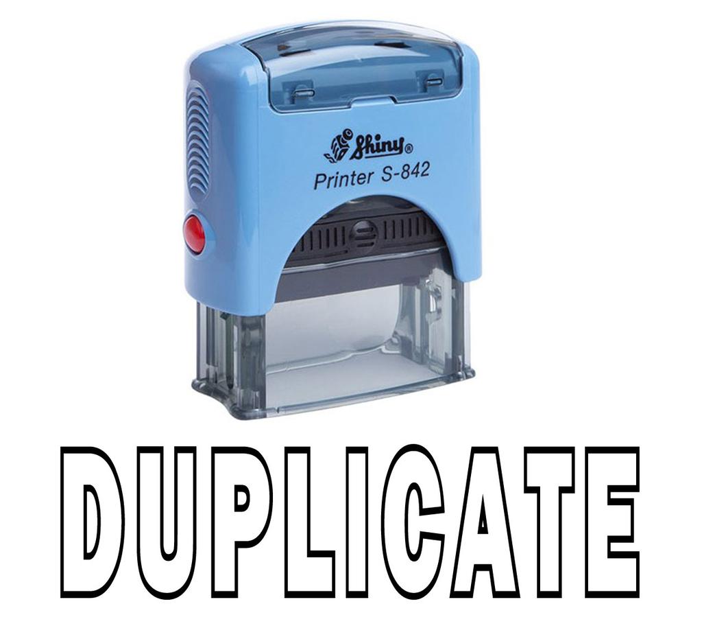 DUPLICATE Self Inking Rubber Stamp Custom Shiny Office Stationary Stamp