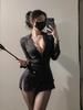 Exotic Summer Fashion Women'S Clothing New Long Sleeved Sexy Striped Secretary Professional Uniform Slim Fit Lapel Shirt Bsel