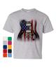 American Flag Guitar Youth Kids Boys T-Shirt Rock and Roll Music Art 4th of July Kids Tee